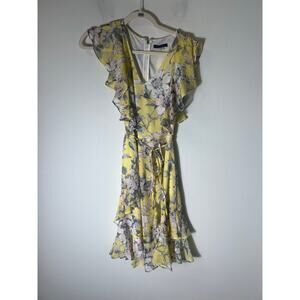 Tommy Hilfiger Yellow Floral Sleeveless Dress Sz 6